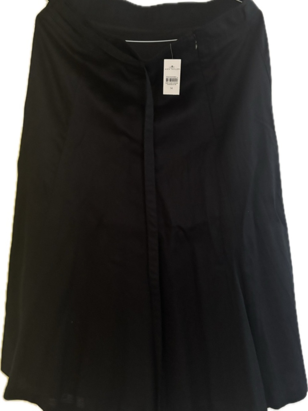 Ann Taylor Black A-Line Midi Skirt with Center Seam